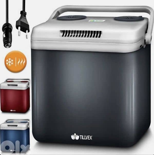 tillvex Electric Cooler 32L Blue/Black Mini Fridge 230V & 12V for Cars 1