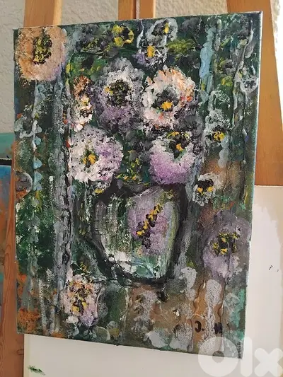 رسم زيتي علىالقماش يدويه