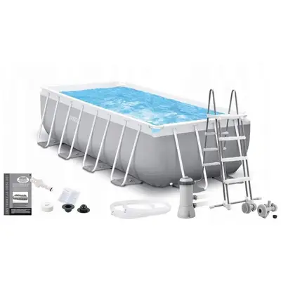 Intex Prism Frame Chevron Rectangular Pool 400x200x100 CM - حوض سباحة