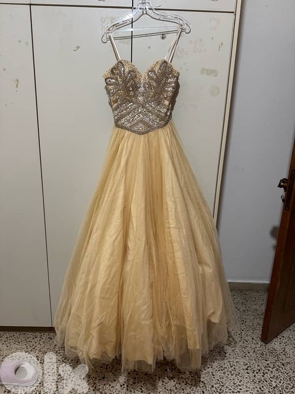 Champagne Ballroom Dress with Jewels – Worn Once 3