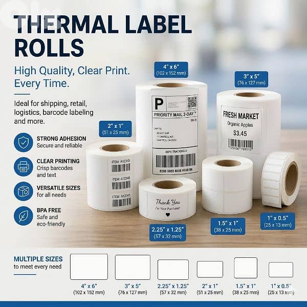 thermal labels for barcodes printing 0