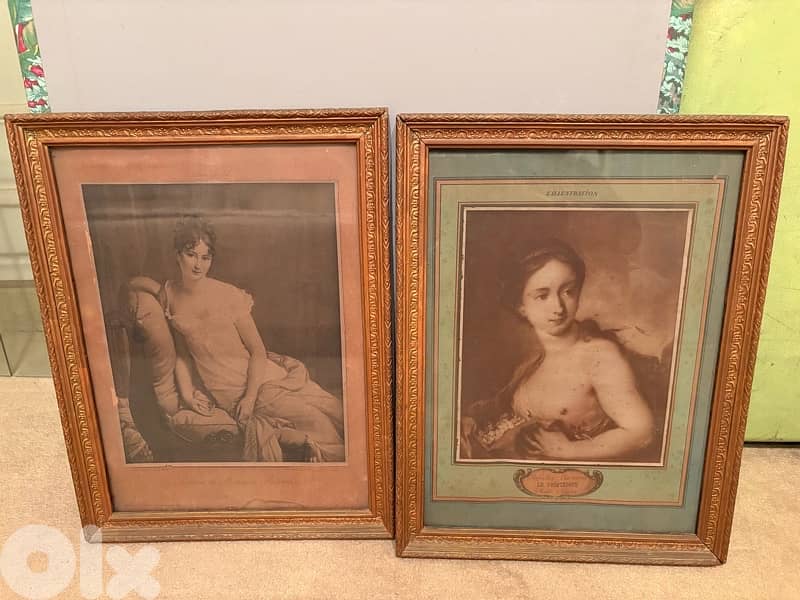Lot de 2 anciennes reproductions “Mme de Récamier et le printemps” 0