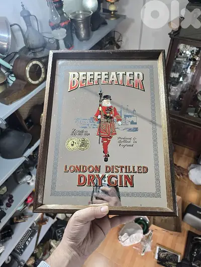vintage Beefeater London advertising mirror