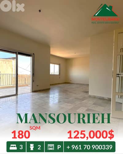 180 sqm Apartment For Sale in Mansourieh منصورية