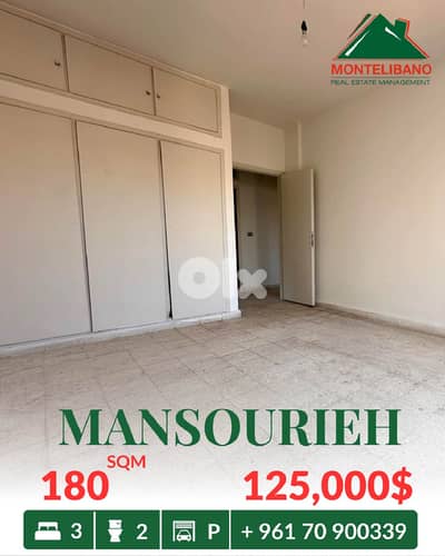 180 sqm Apartment For Sale in Mansourieh منصورية