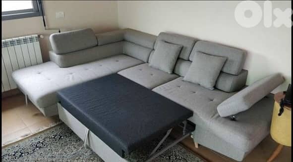 Corner Couch (Gray) with storage 0