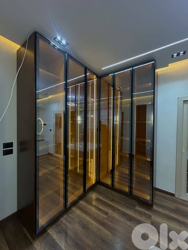 New Modern wardrobes with Glass 6 Doors High Quality 0