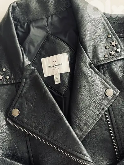black leather jacket