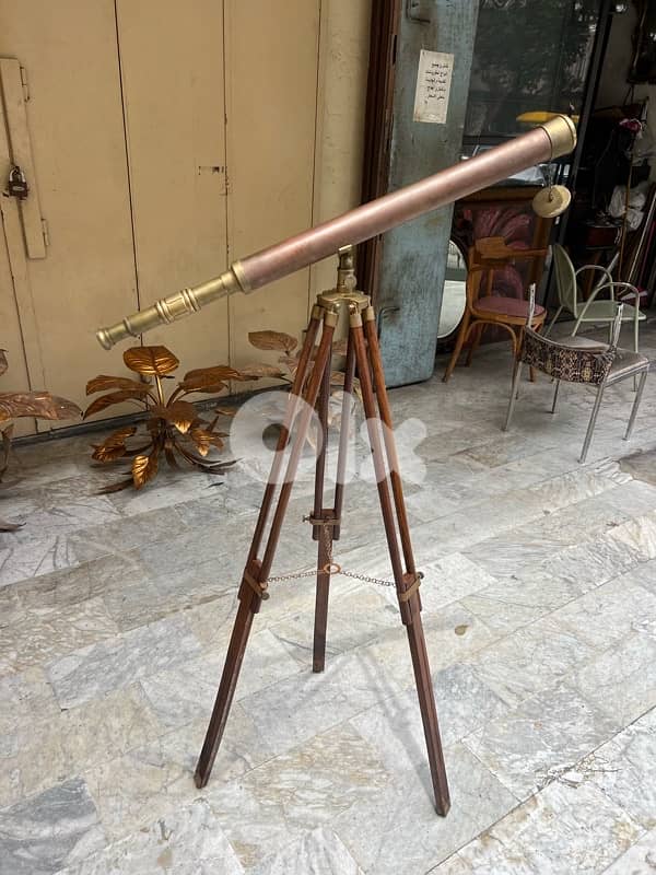 Nautical Antique Telescope with Adjustable Wooden Tripod Stand 6