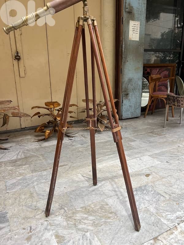 Nautical Antique Telescope with Adjustable Wooden Tripod Stand 7