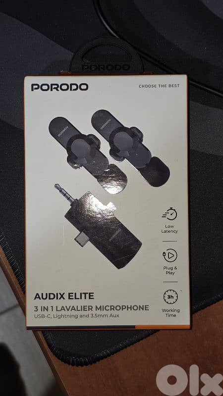 Porodo 3 in 1 Lavalier Wireless Microphone 0