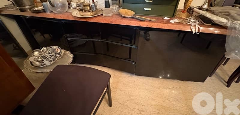 Salle à manger en bois de loupe Roche -Bobois 3