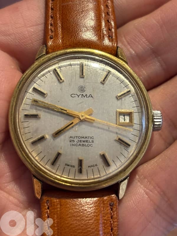 Vintage Cyma Automatic Watch-25 Jewels-EPSA Compressor Case-Swiss Made 0