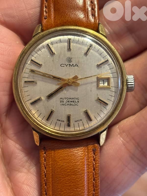Vintage Cyma Automatic Watch-25 Jewels-EPSA Compressor Case-Swiss Made 2