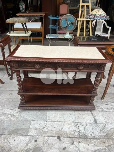 Frensh henry II antique barley twist consol dessert table