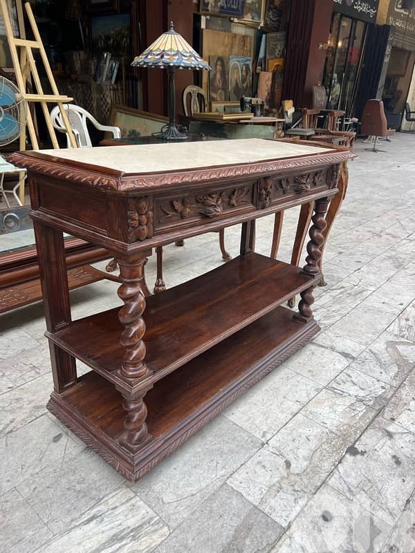 Frensh henry II antique barley twist consol dessert table 1