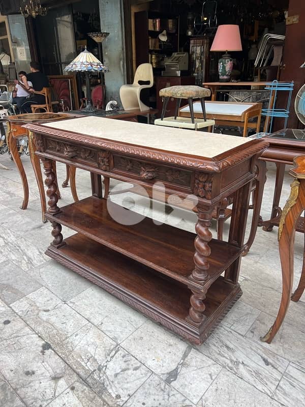 Frensh henry II antique barley twist consol dessert table 2