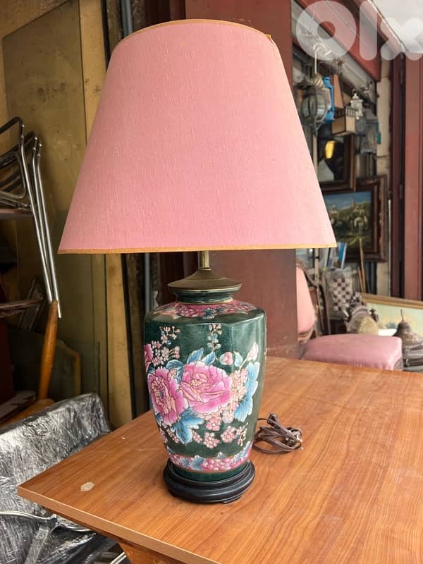 Vintage chinese chinoiserie porcelaine table lamp 150$ 0