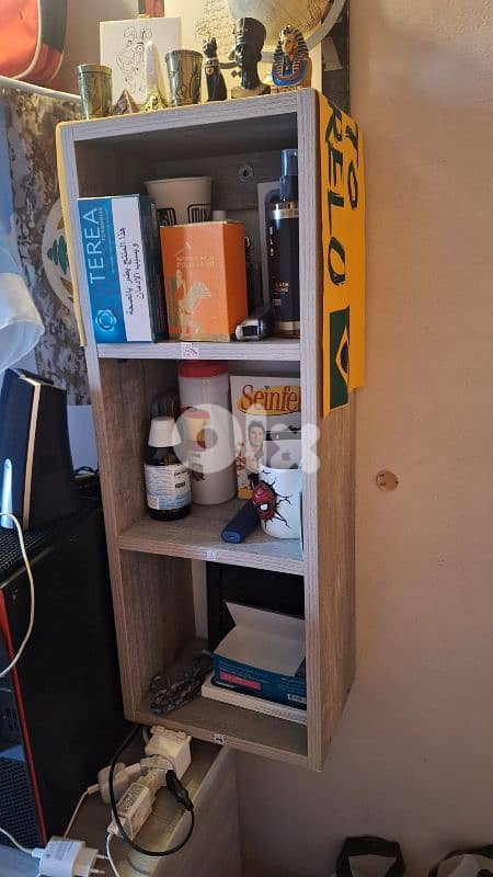 used tv table and book shelves  in excellent condition 1
