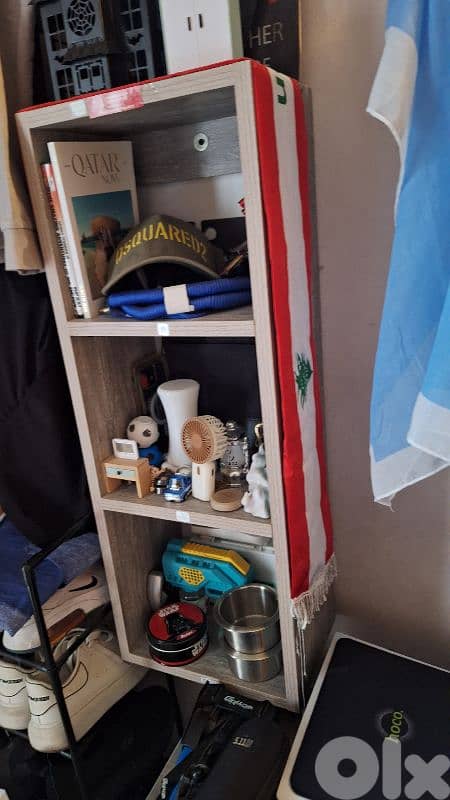 used tv table and book shelves  in excellent condition 2