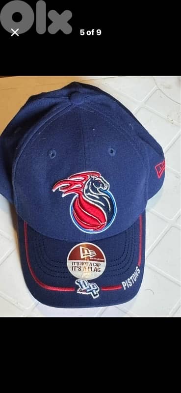 New Era Detroit Pistons Hat - Vintage Horse Logo NBA Cap - Adjustable 5