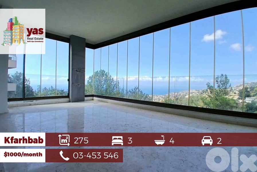 Kfarhbab 275m2 | Rent | prime Location | Open View | IV/EH | 0
