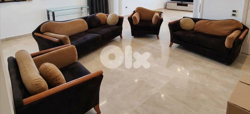 Living room furniture (salon couch) set, 4 pieces with cushions 0