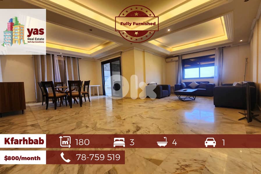 Kfarhbab 180m2 | Furnished | Well Maintained | Sea View | MA | 0