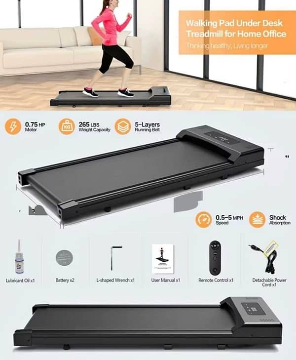 Foldable treadmill 2hp motor power with remote control 1