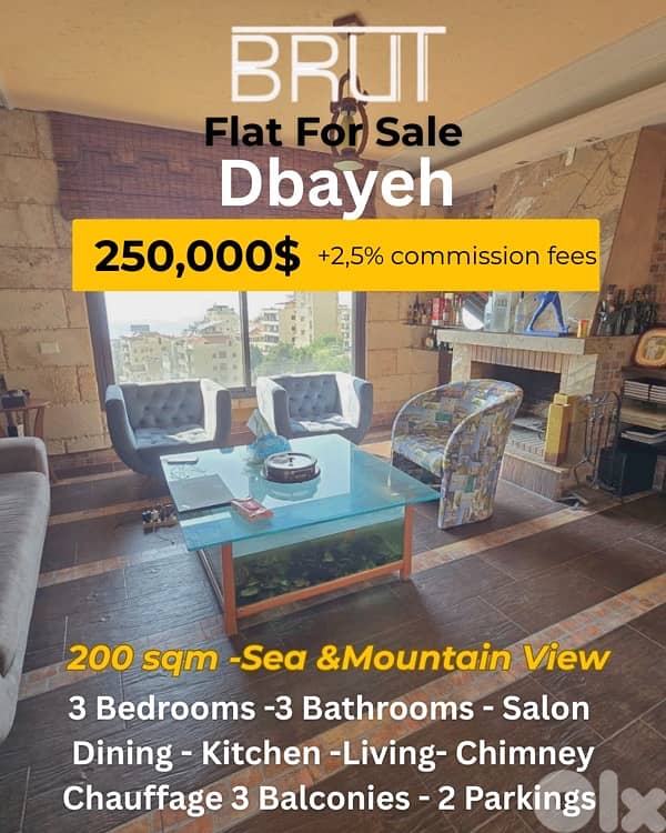 200 sqm Open Sea view apartment for sale in Dbayeh 0