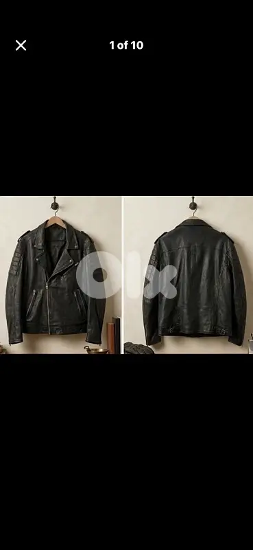 Oakwood "Rebel" Genuine Sheep Nappa Leather Biker Jacket-Size L-France