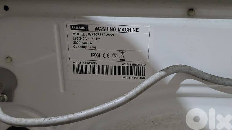 SAMSUNG WASHING MASHINE WHITE 2