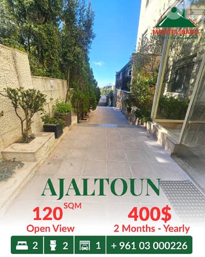 120 sqm Apartment For Rent in Ajaltoun عجلتون with Open View