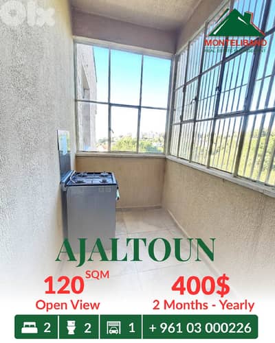 120 sqm Apartment For Rent in Ajaltoun عجلتون with Open View