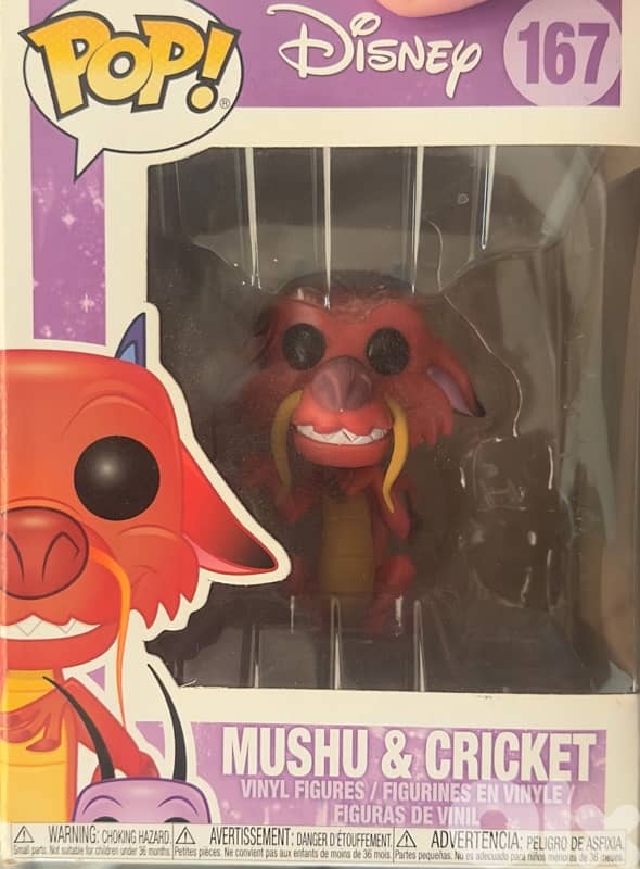 Brand New Mulan Funko Mushu & Cricket #167 Vinyl Figure 0