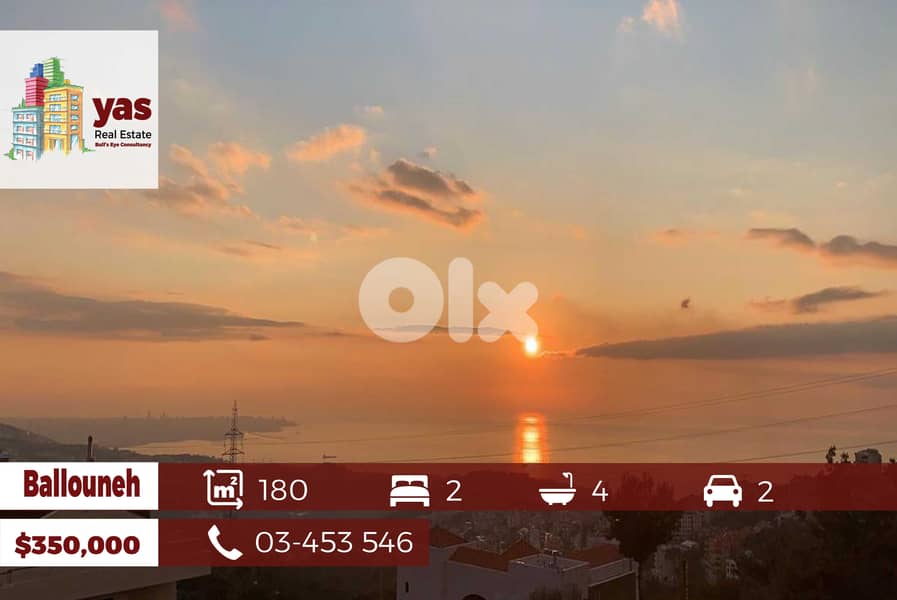 Ballouneh 180m2 | High_end | New | Panoramic Sea View | Prime | TO | 0