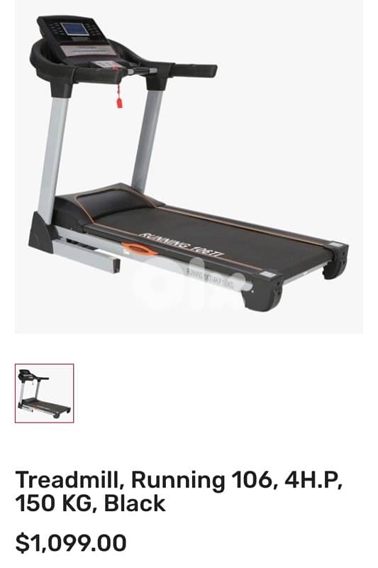 Treadmill, Running 106, 4H. P, 150 KG, Black 1