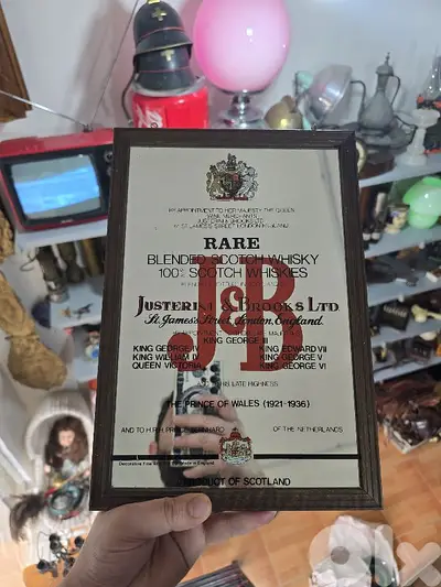vintage Justerini & Brooks Scotch Whisky pub mirror