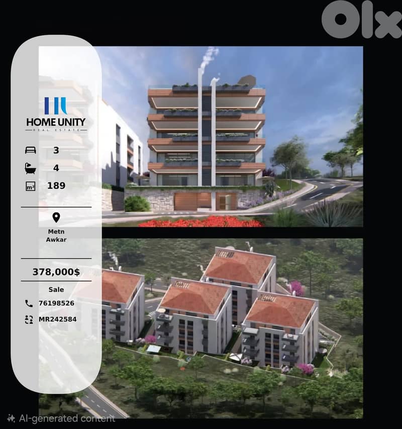 apartment for sale in Awkar, Metn - easy intallments 0