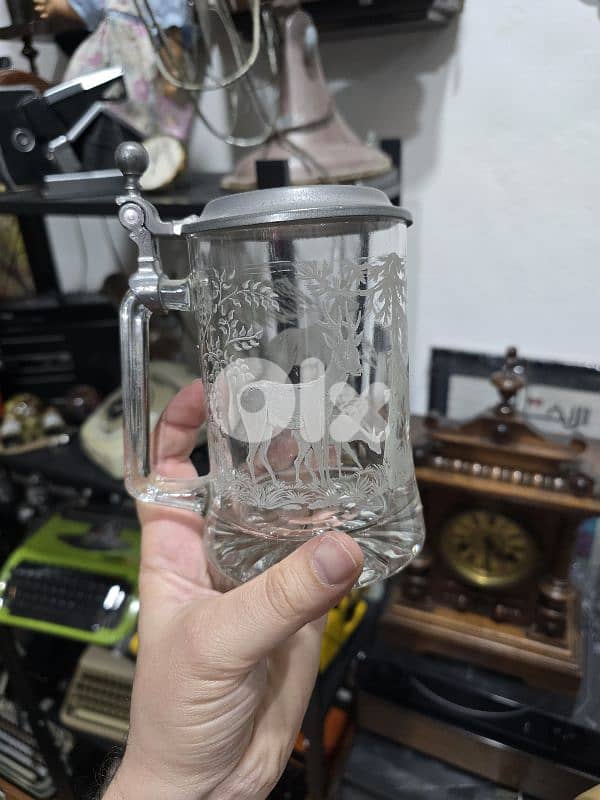 Vintage Crystal mug beer stein 0