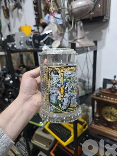 Vintage Crystal beer stein mug