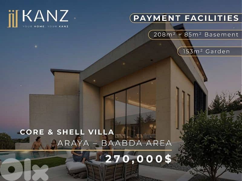 Villa Core And Shell For Sale In Araya - Baabda 0