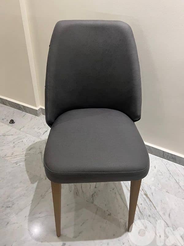 8 chairs nubuk grey in excellent condition 2