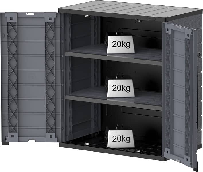 Duramax Cedargrain Short Plastic Vertical Storage Cabinet 1