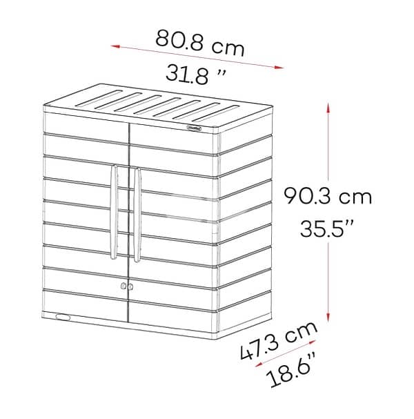 Duramax Cedargrain Short Plastic Vertical Storage Cabinet 3