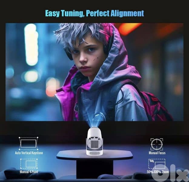 MAGCUBIC HY300 Pro+ Projector with Built-in 5W Speaker, 3