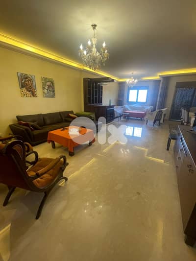 FULLY FURNISHED APARTMENT FOR RENT IN MANSOURIEH + TERRACE, (MANR-315)