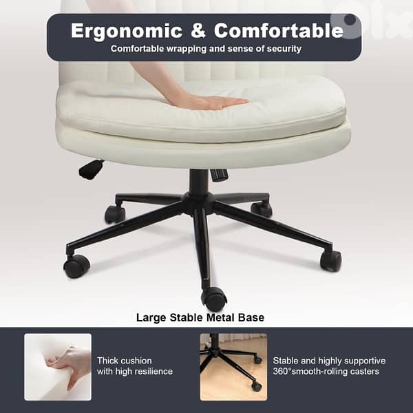 Armless Office Chair with Wheels 1