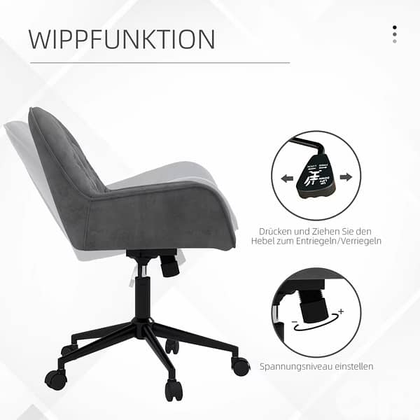 Vinsetto Height-adjustable office chair with rocking 3