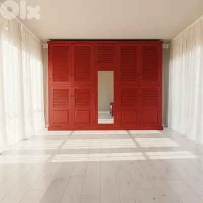 Red Shutter Wardrobes for Sale – Large & Medium (Set of 2)!
